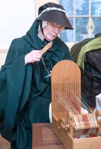 Alice Galinat demonstrates lace making before dinner.                                                                               (Courtesy Dwight Sipler)