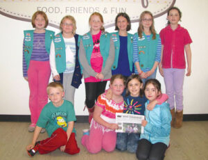 Stow Junior Girl Scout Troop #72518 (plus friend) visited Emma’s Café on Wednesday April 30.  The troop took a tour of the kitchen areas and learned about safety and cleanliness.  Then they got to see 2 different kids of smoothies made, one that was the troop’s own creation, and sampled them.  