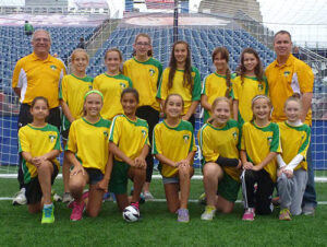 Nashoba FC on field at a recent New England Revolution game.                           Courtesy