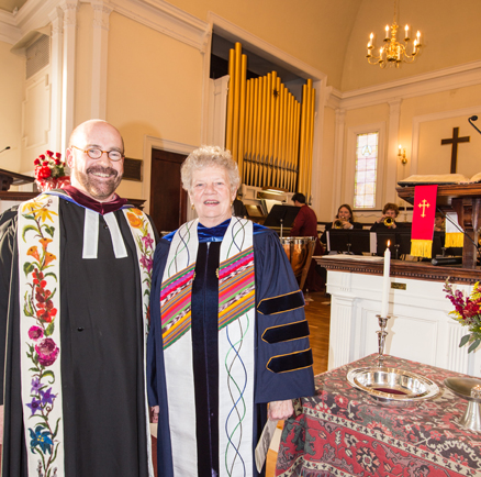 Rev. Richard Jones and Rev. Beatrice Manning at Manning’s installation as Associate Pastor in The First Parish of Bolton on Sunday, November 23.                                                                      Adrian Flatgard; frequentflyerphotographer@gmail.com