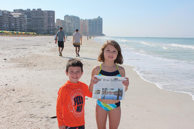 Jenna and Jake Gale on the beach on  a family trip to Marco Island, FL this November. 