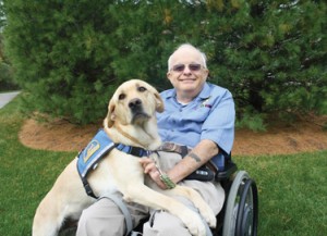 Zemansky’s most recent graduate dog,  Jason, poses with client Cpl. Matt Raible (USMC Ret.)                                                         Courtesy of Canine Companions for Independence