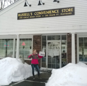 Neither rain nor wind nor a blizzard of snow stopped Becca Bremer from delivering The Stow Independent to area stores on Wednesday, January 28 . 