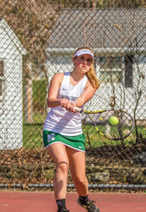 German exchange student Pia Geissler won her matches 6-2 and 6-0 on Thursday.  Adrian Flatgard frequentflyerphotographer @gmail.com 