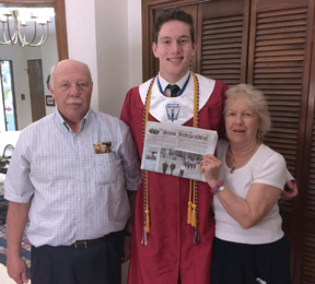 Gladys and Guy Beaudette brought The Stow Independent to Harlingen, Texas, for the graduation of their grandson, Joseph Sisto.  Joe graduated from Harlingen High School on May 29, 14th in a class of 547.  He will enroll in Boston University in the fall. 
