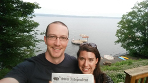 This past July, Brandon & Catherine (Haberkorn) Newman spent their first anniversary at Seneca Lake in the Finger Lakes region of New York.  They had a lovely cabin, and besides swimming, boating & exploring, they had time to catch up on the news in the Stow Independent. 