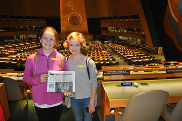 Madeleine and Audrey Arsenault, and their mom, Nancy, took a 3-day trip to NYC in November. Had an amazing tour of the United Nations, pictured here, and all of the many sights. Walked all over the city including an 8 mile stroll from Battery Park at the Staten Island Ferry to Central Park. 