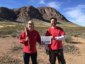Robert Bell (left) and brother Greg Bell recently went quail hunting in the Peloncillo Mountains near the southeast corner Arizona.  in fact, it was 68* there while the big blizzard was hitting the northeast!