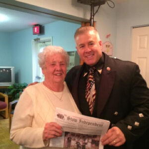 Singing Trooper, Sgt. Daniel Clark, at Plantation Apartments with Marion Christianson, who’s "all shook up."