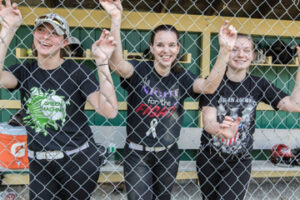 Softball captains: Gina Hinckley, Rachel Farley, Kali Cook                                                                  Adrian Flatgard; frequentflyerphotographer@gmail.com