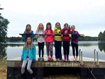 Troop 66156, a Stow second grade Girl Scout troop, participated in the Pine Bluffs Beach Clean-Up on June 11, 2016.  The girls worked very hard raking the beach and collecting litter.  They also donated two oars to Pine Bluffs which they purchased with their cookie selling profits.  They hope fellow beach goers enjoy using them while kayaking!