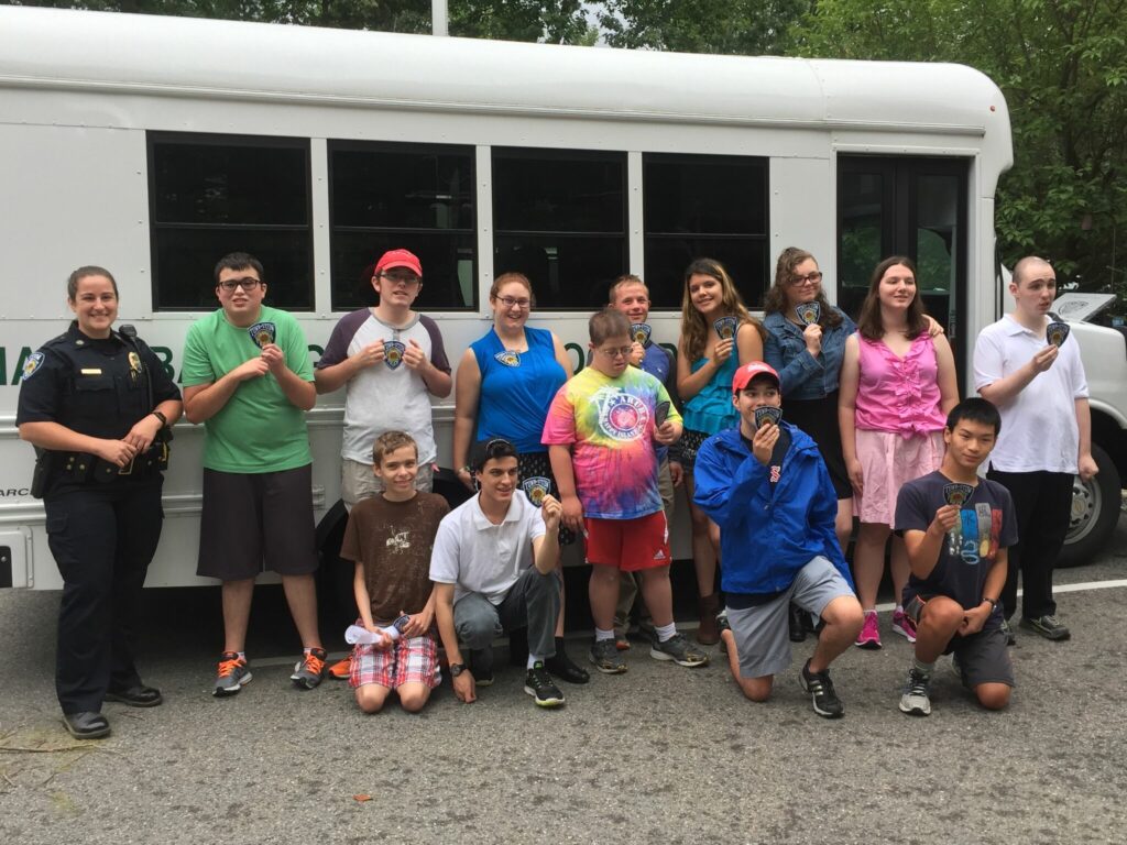 Nashoba students outside of the Stow Police Station with Detective Cassandra Ela (far left). Courtesy photo