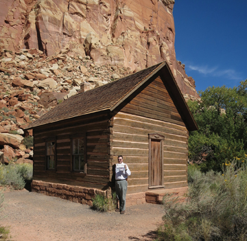 The Stow Independent traveled with Greg and Mary Ellen Troxel to a historic one-room schoolhouse in Fruita, Utah, at Capitol Reef National Park. In Utah, 1896 counts as an old building. Fruita is known for orchards, including apples.