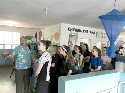 The program participants on a tour of the hospital on their first day in Malawi. Courtesy Don Hangen