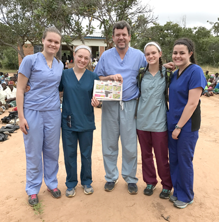 Stow residents in Malawi (l-r): Helen Crosby, Meg Haberle, Don Hangen, Halle Hangen, and Melissa Buck.